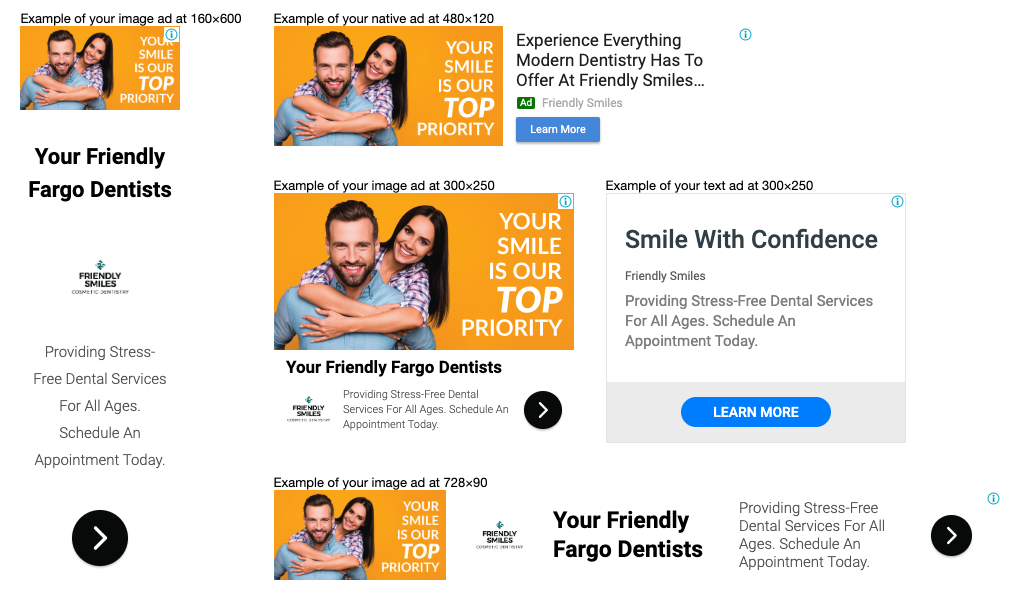Anuncio 5 friendly smiles google responsive display ads